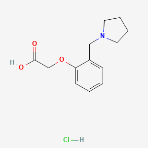 molecular formula C13H18ClNO3 B1389161 [2-(Pyrrolidin-1-ylmethyl)phenoxy]-acetic acid hydrochloride CAS No. 1185057-92-4
