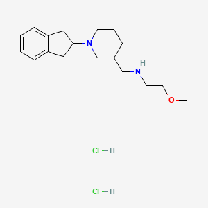 molecular formula C18H30Cl2N2O B1389163 N-{[1-(2,3-Dihydro-1H-inden-2-YL)piperidin-3-YL]-methyl}-2-methoxyethanamine dihydrochloride CAS No. 1185296-57-4