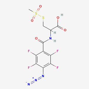 molecular formula C11H8F4N4O5S2 B13891642 2-[(4-Azido-2,3,5,6-tetrafluorobenzoyl)amino]-3-methylsulfonylsulfanylpropanoic acid 