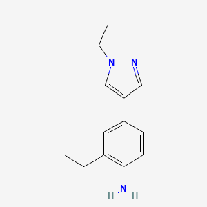 molecular formula C13H17N3 B13891649 2-Ethyl-4-(1-ethylpyrazol-4-yl)aniline 