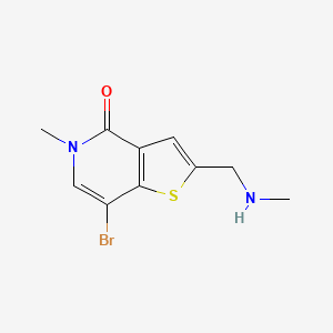 molecular formula C10H11BrN2OS B13891650 7-Bromo-5-methyl-2-(methylaminomethyl)thieno[3,2-c]pyridin-4-one 