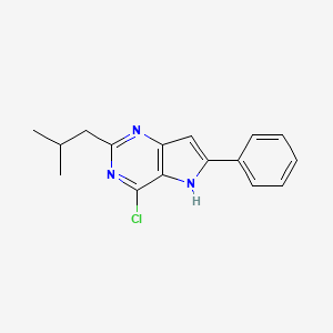 molecular formula C16H16ClN3 B13891664 4-chloro-2-(2-methylpropyl)-6-phenyl-5H-pyrrolo[3,2-d]pyrimidine 