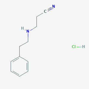 molecular formula C11H15ClN2 B1389167 3-Phenethylamino-propionitrile hydrochloride CAS No. 73605-24-0