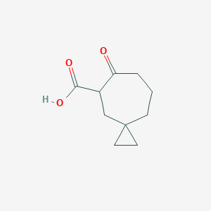 molecular formula C10H14O3 B13891674 7-Oxospiro[2.6]nonane-8-carboxylic acid 