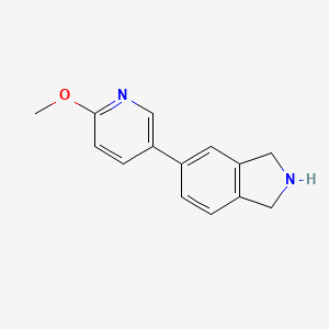 molecular formula C14H14N2O B13891687 5-(6-methoxypyridin-3-yl)-2,3-dihydro-1H-isoindole 