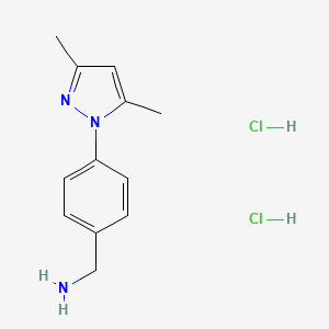 molecular formula C12H17Cl2N3 B1389177 (4-(3,5-Dimethyl-1H-pyrazol-1-yl)phenyl)methanamine dihydrochloride CAS No. 1184995-77-4