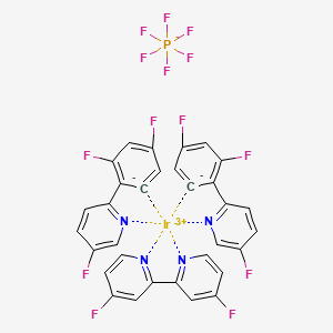 molecular formula C32H16F14IrN4P B13891775 2-(2,4-difluorobenzene-6-id-1-yl)-5-fluoropyridine;4-fluoro-2-(4-fluoropyridin-2-yl)pyridine;iridium(3+);hexafluorophosphate 