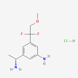 molecular formula C11H17ClF2N2O B13891795 (R)-3-(1-Aminoethyl)-5-(1,1-difluoro-2-methoxyethyl)aniline hydrochloride 
