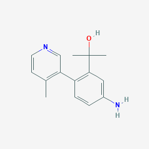 molecular formula C15H18N2O B13891812 2-(5-Amino-2-(4-methylpyridin-3-yl)phenyl)propan-2-ol 