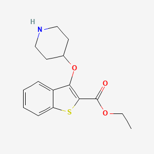 molecular formula C16H19NO3S B13891837 Ethyl 3-(4-piperidyloxy)benzothiophene-2-carboxylate 