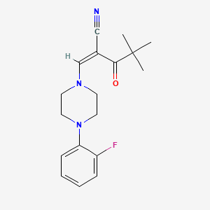 molecular formula C18H22FN3O B1389186 (2Z)-2-{[4-(2-fluorophenyl)piperazin-1-yl]methylidene}-4,4-dimethyl-3-oxopentanenitrile CAS No. 1025124-66-6