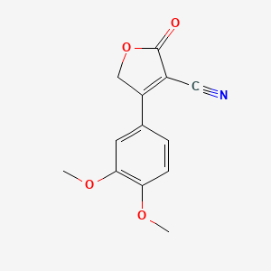 molecular formula C13H11NO4 B13891953 3-(3,4-dimethoxyphenyl)-5-oxo-2H-furan-4-carbonitrile 