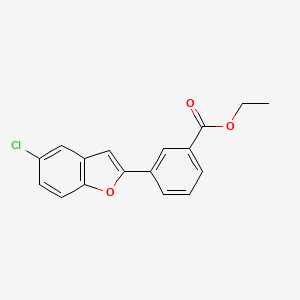 molecular formula C17H13ClO3 B13891956 Ethyl 3-(5-chloro-1-benzofuran-2-yl)benzoate CAS No. 835595-15-8