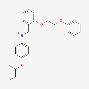 molecular formula C25H29NO3 B1389199 N-[4-(Sec-butoxy)phenyl]-N-[2-(2-phenoxyethoxy)-benzyl]amine CAS No. 1040685-51-5
