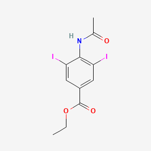 molecular formula C11H11I2NO3 B13892009 Ethyl 4-acetamido-3,5-diiodobenzoate 