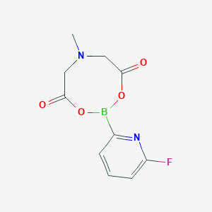 molecular formula C10H10BFN2O4 B13892043 8-(6-Fluoropyridin-2-yl)-4-methyldihydro-4l4,8l4-[1,3,2]oxazaborolo[2,3-b][1,3,2]oxazaborole-2,6(3H,5H)-dione 