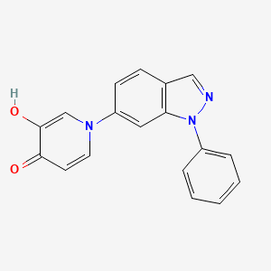molecular formula C18H13N3O2 B13892049 3-Hydroxy-1-(1-phenylindazol-6-yl)pyridin-4-one 