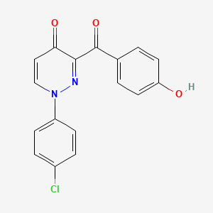 molecular formula C17H11ClN2O3 B13892059 1-(4-chlorophenyl)-3-(4-hydroxybenzoyl)pyridazin-4(1H)-one 