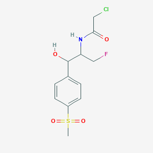 molecular formula C12H15ClFNO4S B13892061 2-Chloro-N-{3-fluoro-1-hydroxy-1-[4-(methylsulfonyl)phenyl]-2-propanyl}acetamide 