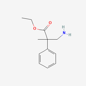 molecular formula C12H17NO2 B13892070 Ethyl 3-amino-2-methyl-2-phenylpropanoate 