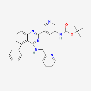 molecular formula C30H28N6O2 B13892085 tert-butyl N-[5-[5-phenyl-4-(pyridin-2-ylmethylamino)quinazolin-2-yl]pyridin-3-yl]carbamate 