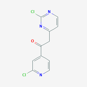 molecular formula C11H7Cl2N3O B13892087 1-(2-Chloro-4-pyridinyl)-2-(2-chloro-4-pyrimidinyl)ethanone 