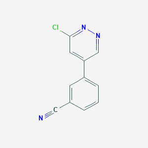 molecular formula C11H6ClN3 B13892124 3-(6-Chloropyridazin-4-yl)benzonitrile 