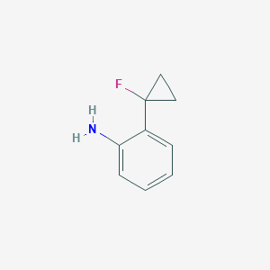 molecular formula C9H10FN B13892131 2-(1-Fluorocyclopropyl)aniline 