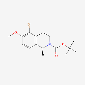 molecular formula C16H22BrNO3 B13892165 tert-Butyl (R)-5-bromo-6-methoxy-1-methyl-3,4-dihydroisoquinoline-2(1H)-carboxylate 