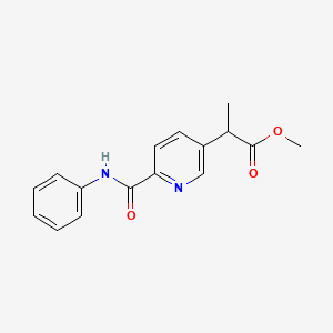 molecular formula C16H16N2O3 B13892186 Methyl 2-(6-(phenylcarbamoyl)pyridin-3-yl)propanoate 