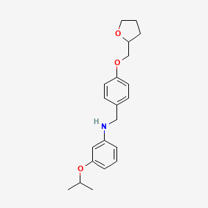 molecular formula C21H27NO3 B1389222 3-Isopropoxy-N-[4-(tetrahydro-2-furanylmethoxy)-benzyl]aniline CAS No. 1040684-88-5
