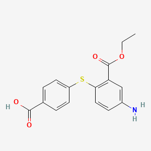 molecular formula C16H15NO4S B13892243 4-(4-Amino-2-ethoxycarbonylphenyl)sulfanylbenzoic acid 