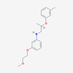 molecular formula C19H25NO3 B1389225 N-[3-(2-Methoxyethoxy)phenyl]-N-[2-(3-methylphenoxy)propyl]amine CAS No. 1040686-37-0