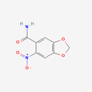 molecular formula C8H6N2O5 B13892346 6-Nitro-2H-1,3-benzodioxole-5-carboxamide CAS No. 66117-81-5