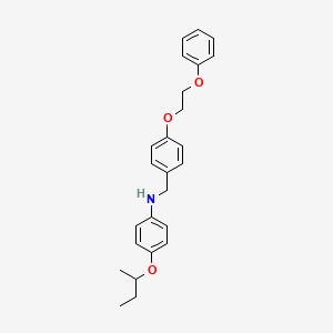 molecular formula C25H29NO3 B1389244 N-[4-(Sec-butoxy)phenyl]-N-[4-(2-phenoxyethoxy)-benzyl]amine CAS No. 1040685-45-7