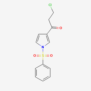 molecular formula C13H12ClNO3S B1389272 3-Chloro-1-(1-(phenylsulfonyl)-1H-pyrrol-3-yl)propan-1-one CAS No. 123643-01-6