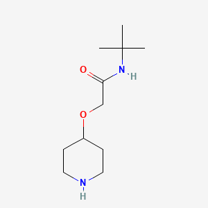 molecular formula C11H22N2O2 B1389273 N-tert-butyl-2-(4-piperidinyloxy)acetamide CAS No. 912761-67-2