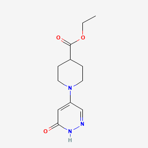 molecular formula C12H17N3O3 B1389288 Ethyl 1-(6-oxo-1,6-dihydro-4-pyridazinyl)-4-piperidinecarboxylate CAS No. 1000018-23-4