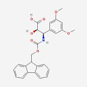 molecular formula C26H25NO7 B1389289 (2R,3R)-3-((((9H-Fluoren-9-yl)methoxy)carbonyl)amino)-3-(3,5-dimethoxyphenyl)-2-hydroxypropanoic acid CAS No. 1217684-59-7