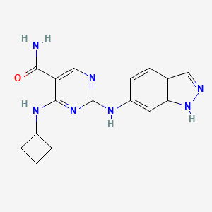 molecular formula C16H17N7O B13892925 4-(cyclobutylamino)-2-(1H-indazol-6-ylamino)pyrimidine-5-carboxamide 