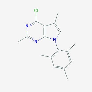molecular formula C17H18ClN3 B138931 4-Chloro-7-mesityl-2,5-dimethyl-7H-pyrrolo[2,3-d]pyrimidine CAS No. 157286-81-2