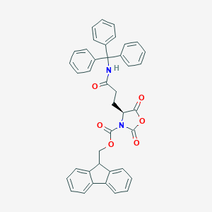 molecular formula C40H32N2O6 B138934 9H-Fluoren-9-ylmethyl (4S)-2,5-dioxo-4-[3-oxo-3-(tritylamino)propyl]-1,3-oxazolidine-3-carboxylate CAS No. 129288-38-6