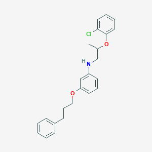 molecular formula C24H26ClNO2 B1389358 N-[2-(2-Chlorophenoxy)propyl]-3-(3-phenylpropoxy)aniline CAS No. 1040690-77-4