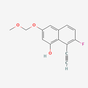 molecular formula C14H11FO3 B13893608 8-Ethynyl-7-fluoro-3-(methoxymethoxy)naphthalen-1-OL 