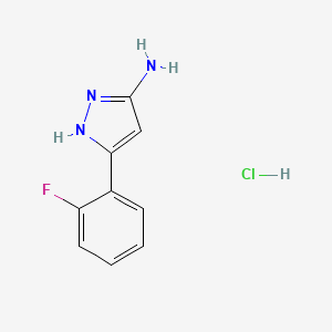 molecular formula C9H9ClFN3 B1389364 3-(2-Fluorophenyl)-1H-pyrazol-5-amine hydrochloride CAS No. 1239715-03-7