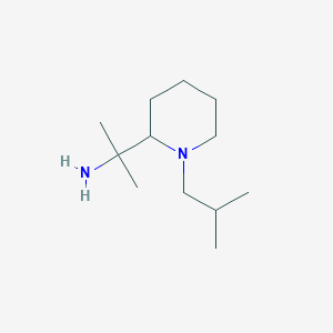 molecular formula C12H26N2 B13893662 2-[1-(2-Methylpropyl)piperidin-2-yl]propan-2-amine 