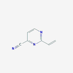 molecular formula C7H5N3 B13893685 4-Pyrimidinecarbonitrile, 2-ethenyl- 