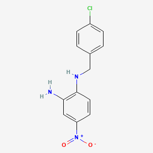 molecular formula C13H12ClN3O2 B13893725 1-N-[(4-chlorophenyl)methyl]-4-nitrobenzene-1,2-diamine 