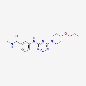 molecular formula C19H26N6O2 B13893752 N-methyl-3-[[4-(4-propoxypiperidin-1-yl)-1,3,5-triazin-2-yl]amino]benzamide 
