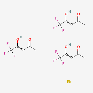 molecular formula C15H15F9O6Rh B13893782 Rhodium;5,5,5-trifluoro-4-hydroxypent-3-en-2-one 